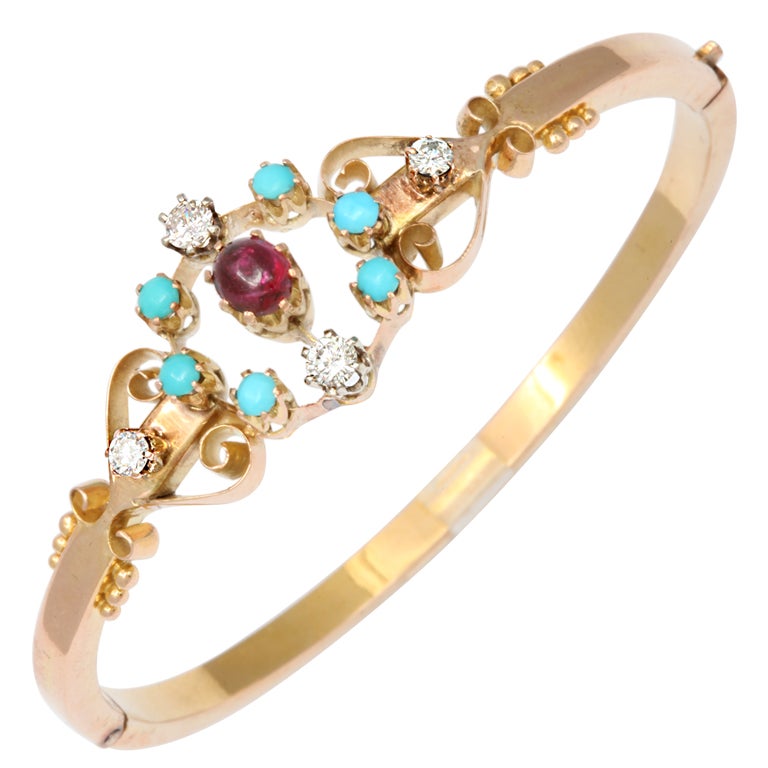 Victorian Gold & Stone Bangle