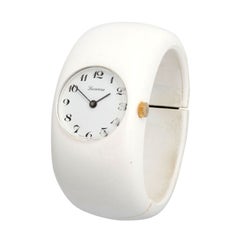 Vintage Mod White Resin Swiss Bangle Watch