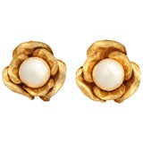 Pair of Mercedes Robirosa "Mabe" Pearl Flower Earrings