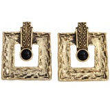 Large Square Goldtone Earrings 4