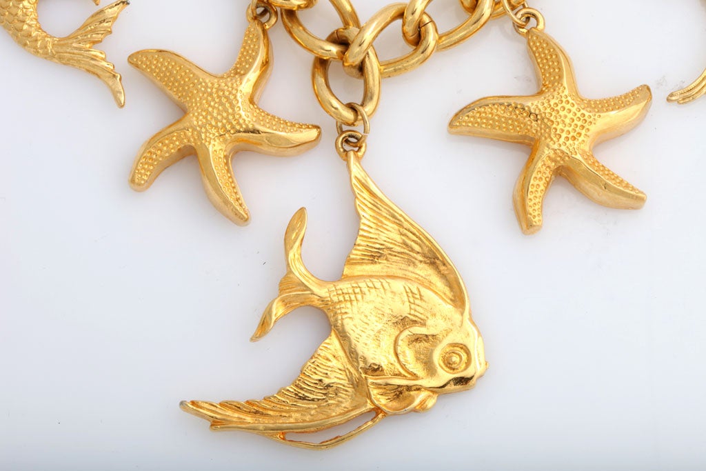"Gold" Fruits of the Sea Necklace, Costume Jewelry For Sale at 1stDibs