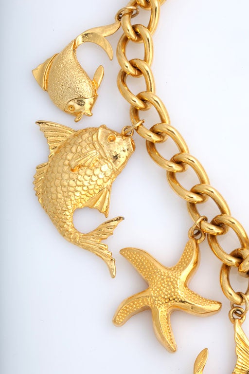 "Gold" Fruits of the Sea Necklace, Costume Jewelry For Sale at 1stDibs