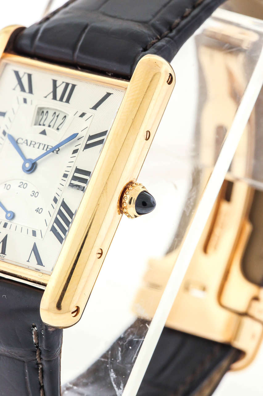 Cartier Rose Gold Power Reserve Date Wristwatch Ref 3185 1