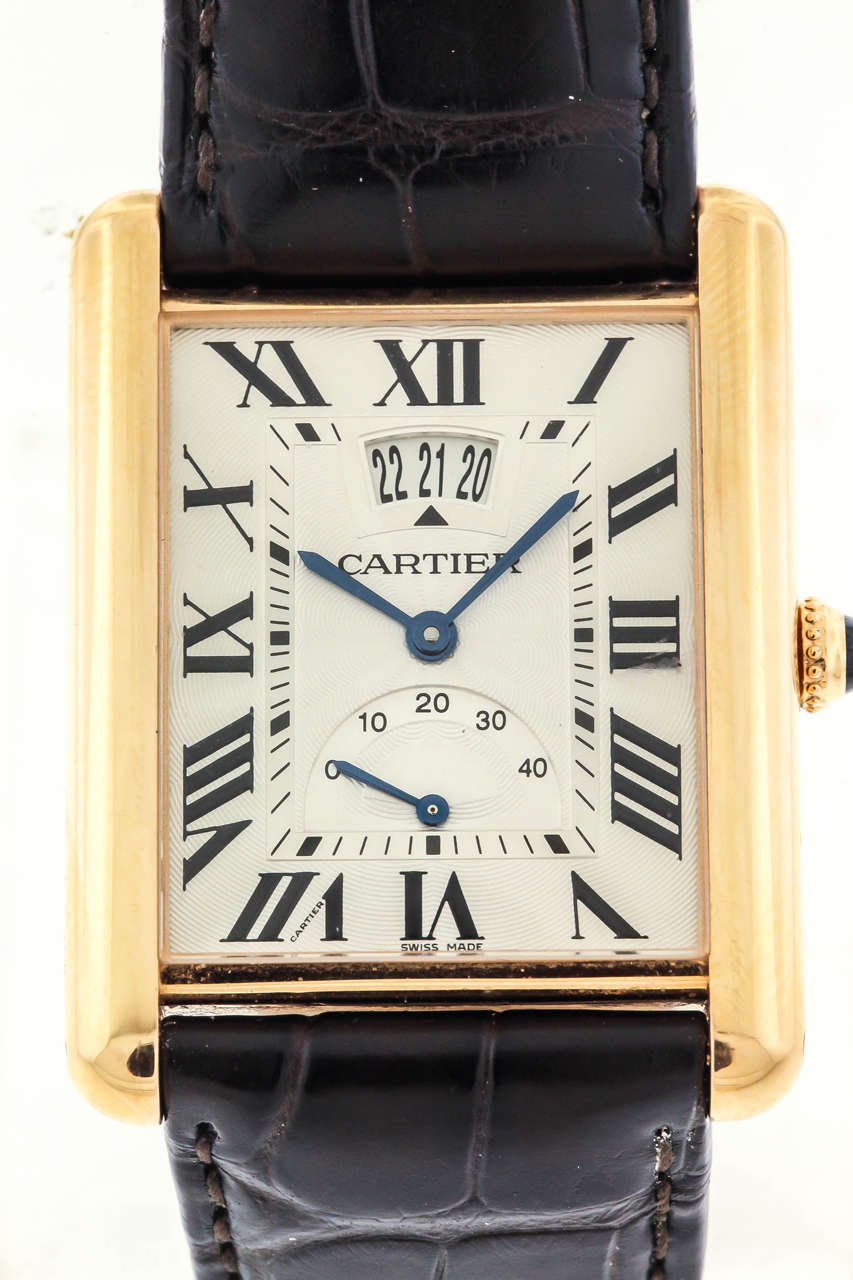 Cartier Rose Gold Power Reserve Date Wristwatch Ref 3185 2