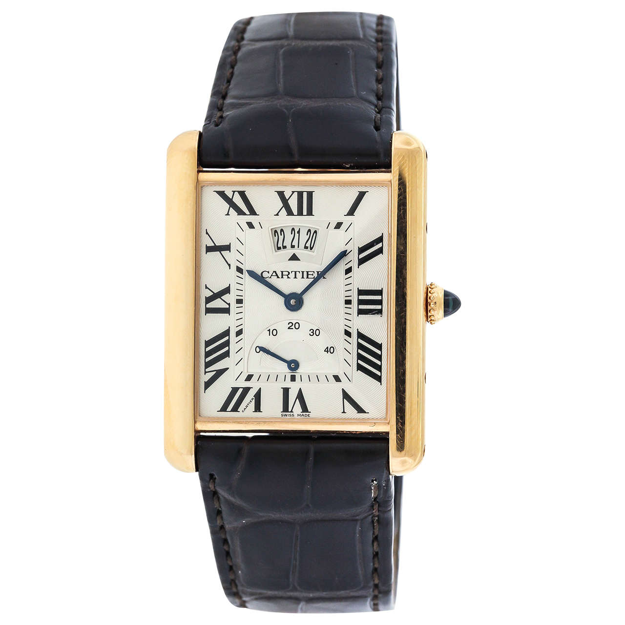 Cartier Rose Gold Power Reserve Date Wristwatch Ref 3185