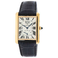 Cartier Rose Gold Power Reserve Date Wristwatch Ref 3185