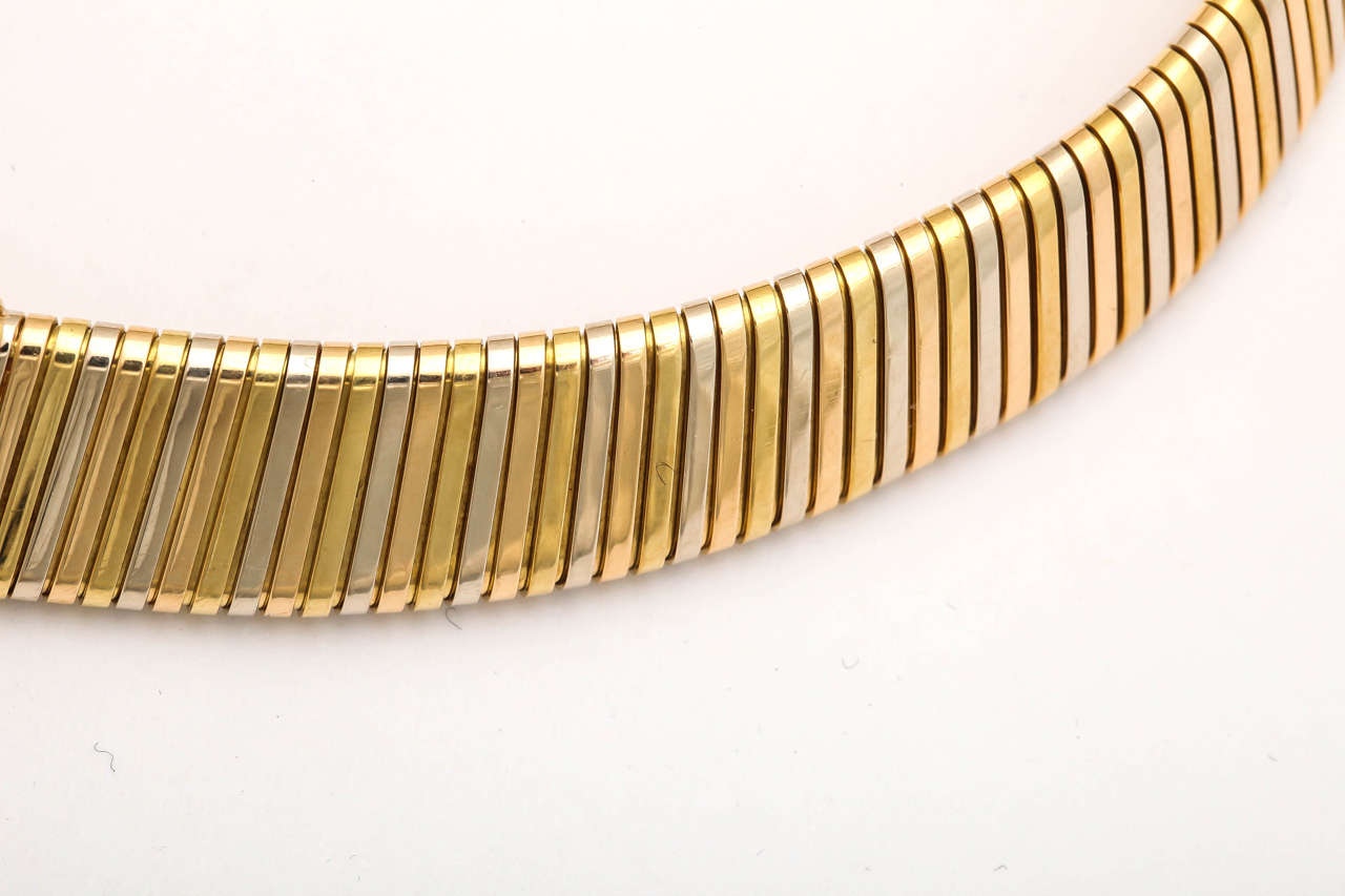 Women's 1980s Danilo Diamond Gold Snake Necklace For Sale