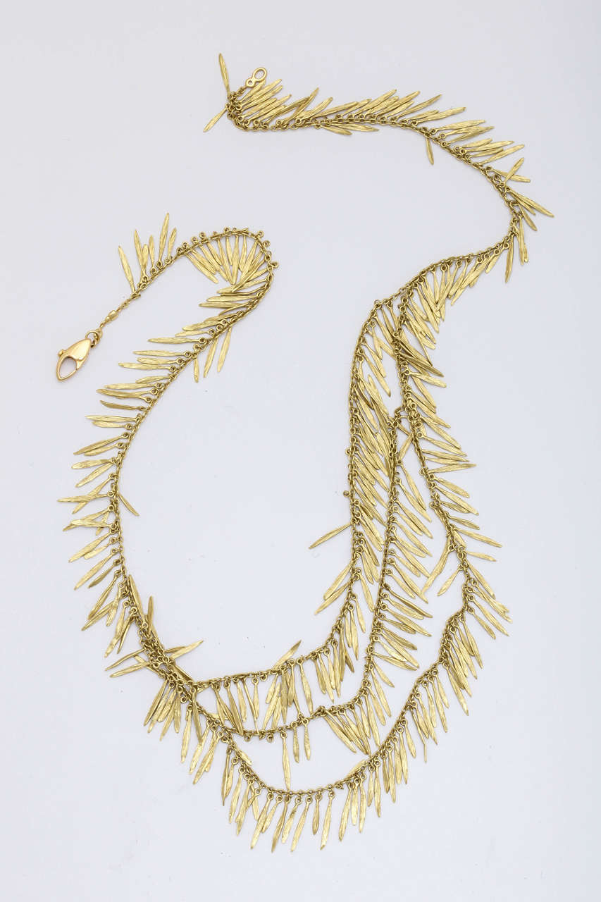 Women's 1990s H. Stern Gold Tassel And Fringe Flexible Tribal Necklace