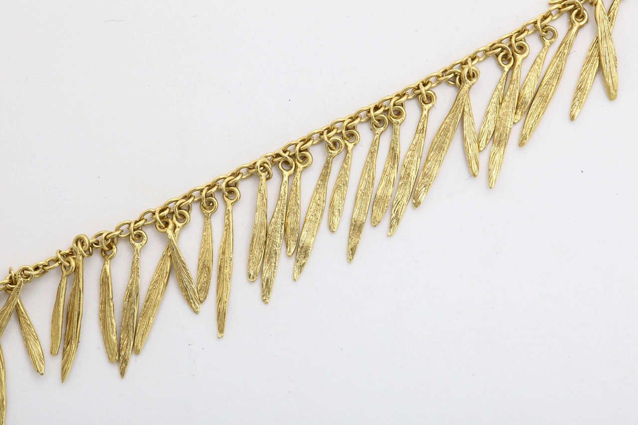 1990s H. Stern Gold Tassel And Fringe Flexible Tribal Necklace 1