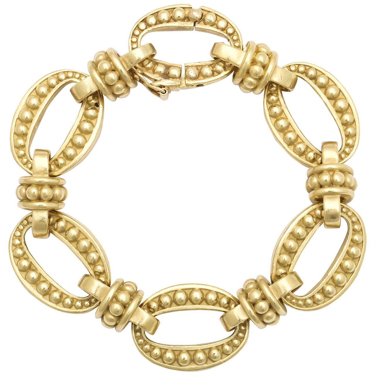 Kieselstein-Cord Gold Studded Flexible Open Link Bracelet at 1stDibs