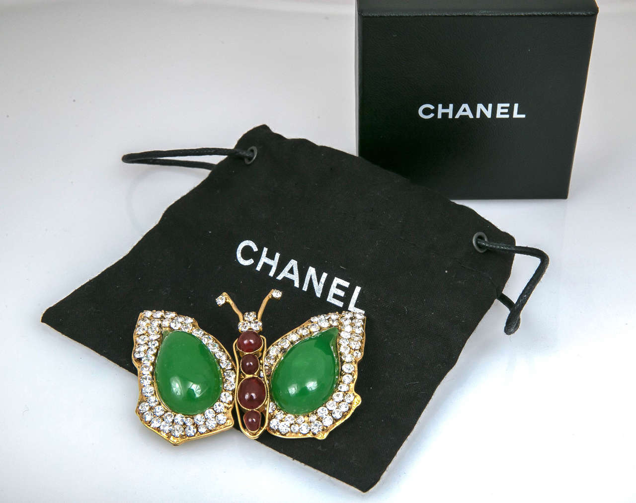 Chanel Gripoix Butterfly Brooch 1