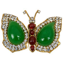 Chanel Gripoix Butterfly Brooch
