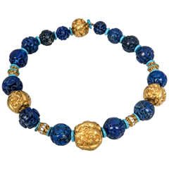 Fred Leighton Lapis Lazuli Gold Necklace