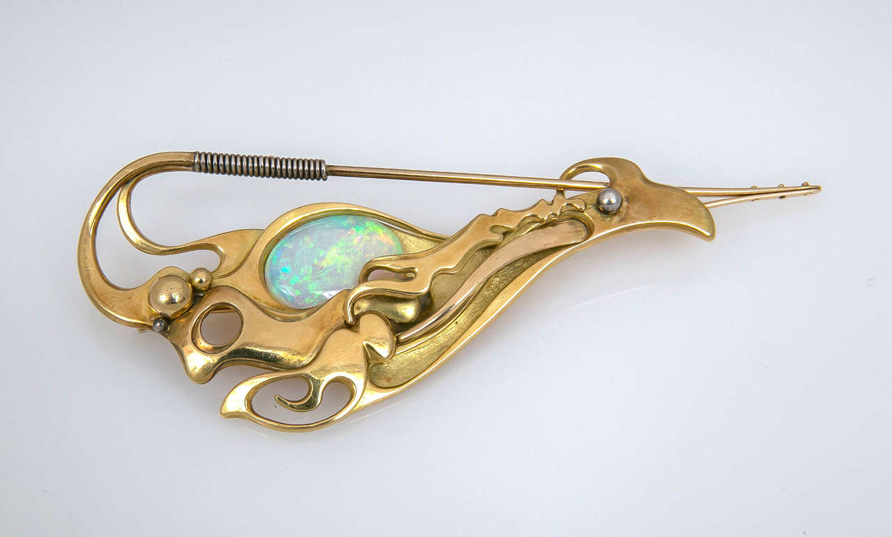 Beautiful doublet opal meets incredible 18 kt work of Kai mastery of gold