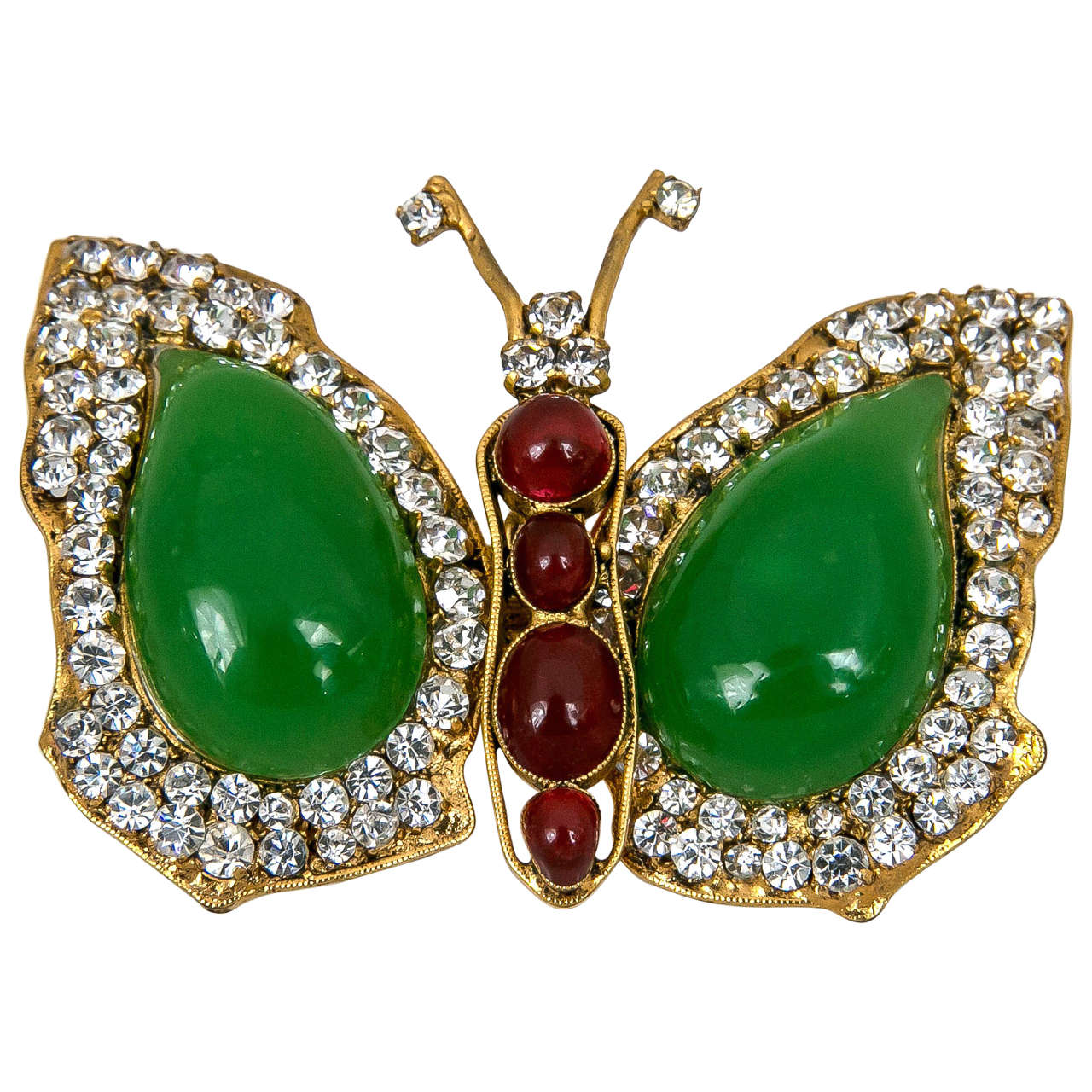 Chanel Gripoix Butterfly Brooch at 1stDibs