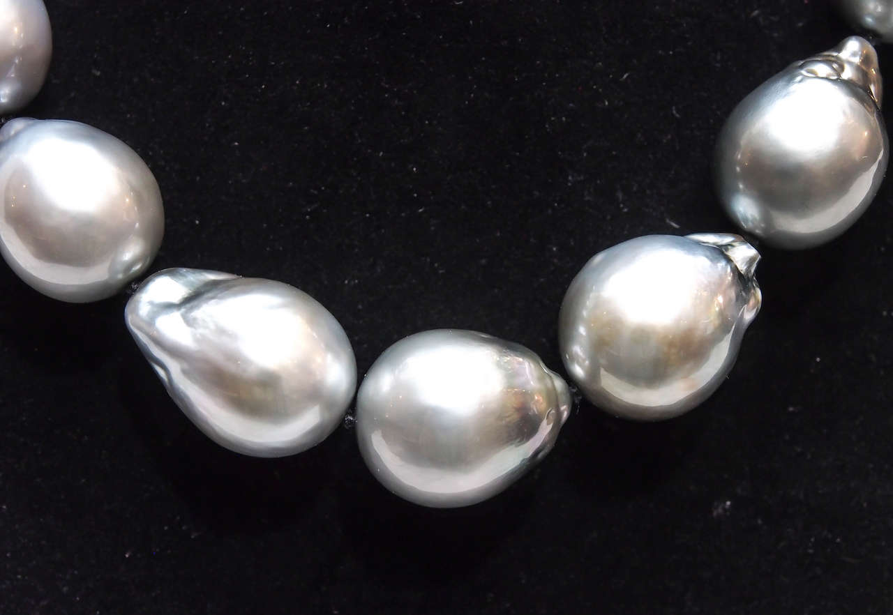 grey baroque pearl necklace