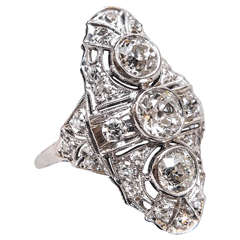 Fabulous Art Deco Diamond Platinum Ring