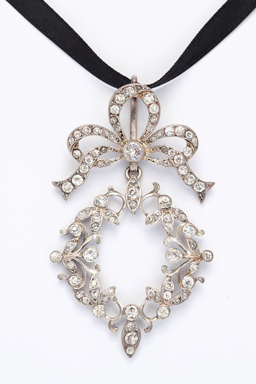 French Art Nouveau Sterling Silver and Paste Pendant For Sale at ...