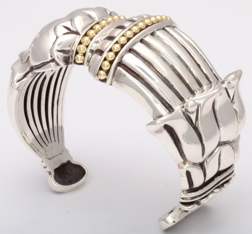 LAGOS Caviar Silver Gold Bangle Cuff