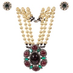 Lawrence Vrba Convertible Necklace & Ear Clip Set