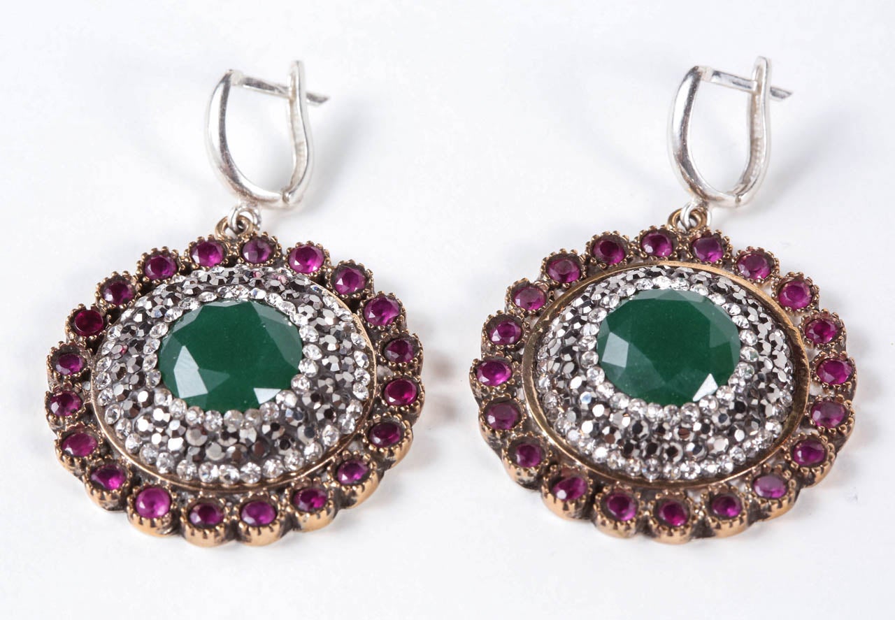 Set di collana e orecchini in sterling in stile Moghul indiano in vendita 4