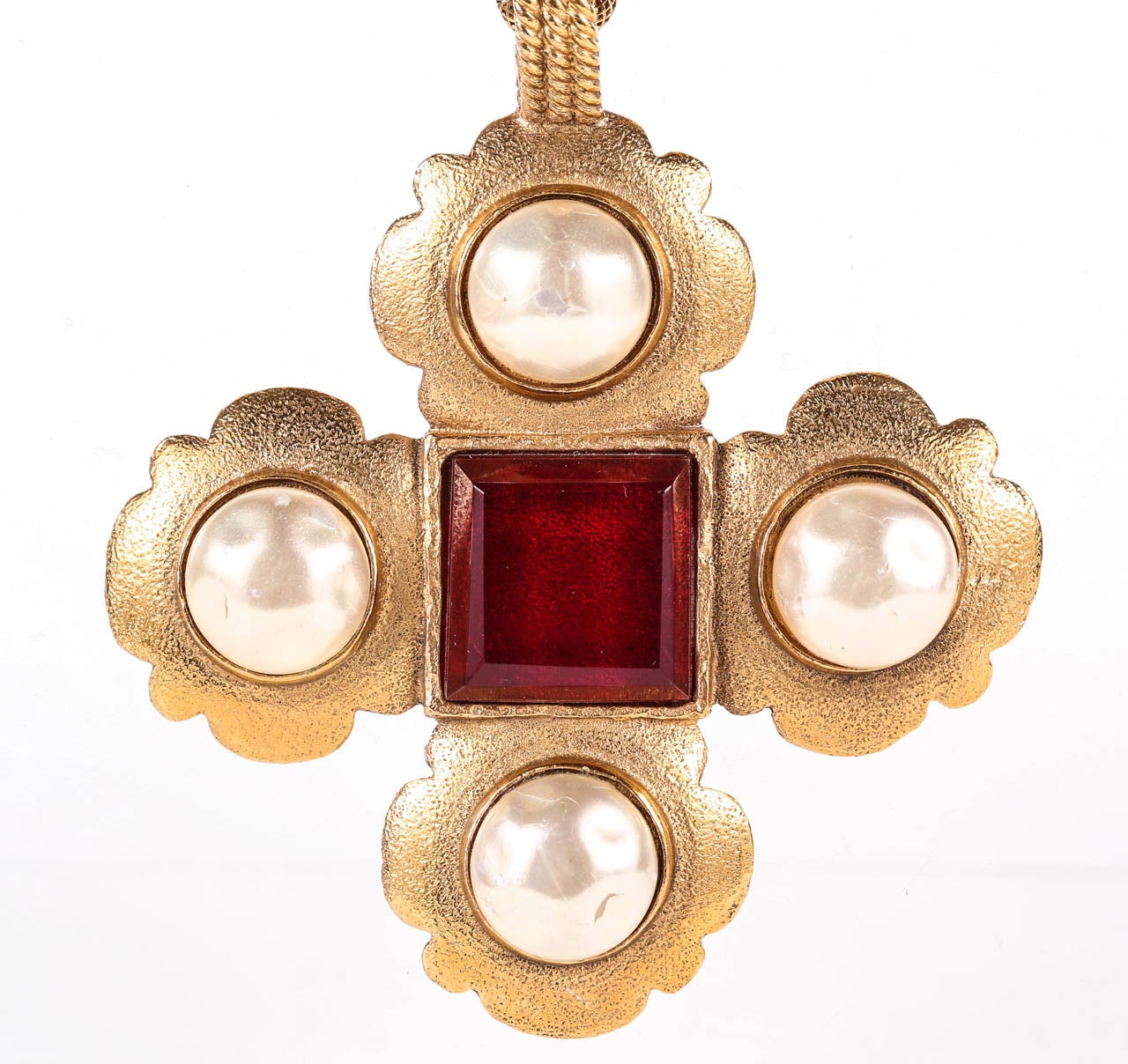 Chanel Maltese Cross Pendant In Excellent Condition In Palm Desert, CA