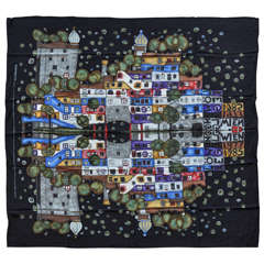 1985 Hand-Printed Silk Scarf by Hundertwasser