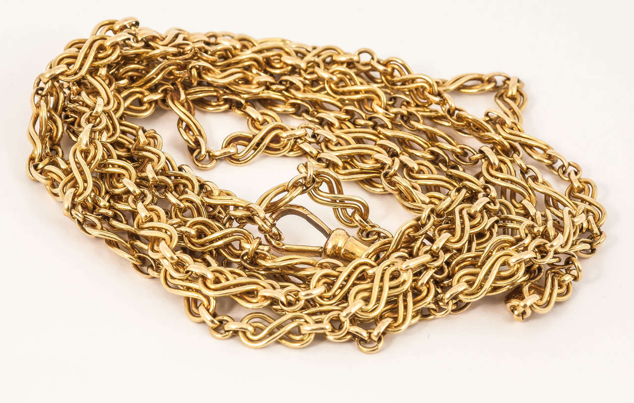 Late 19th Century French Heavy Gold Necklace In New Condition In London, GB