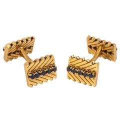 Van Cleef 
Arpels Sapphire Gold Mounted Cufflinks
