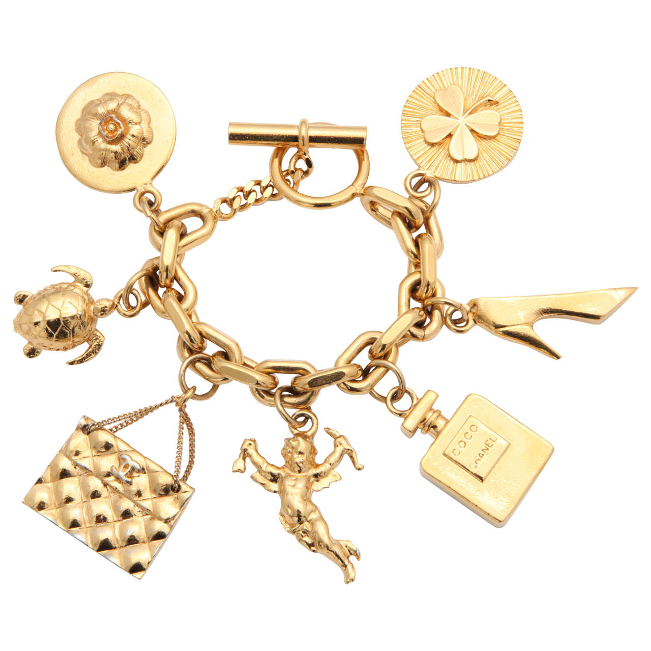 Chanel Vintage Iconic 7 Charm Bracelet