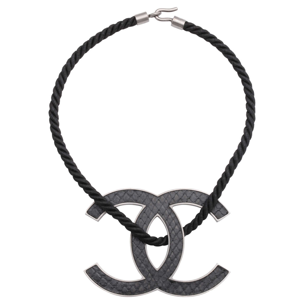 Chanel Large Black CC Logo Necklace at 1stDibs | chanel rope necklace,  large chanel necklace, chanel black cc necklace