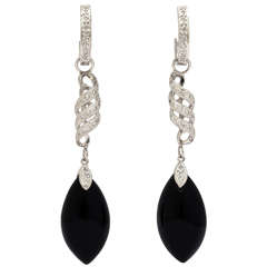 Stunning Convertible Diamond and Black Onyx Earrings