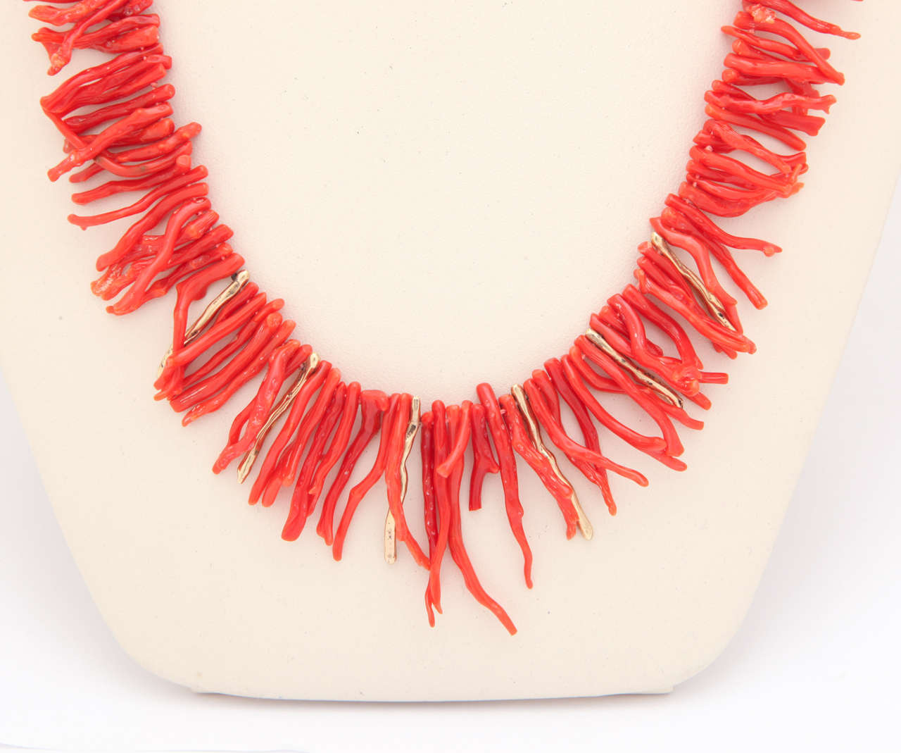 Contemporary Italian Branch Coral Gold Necklace