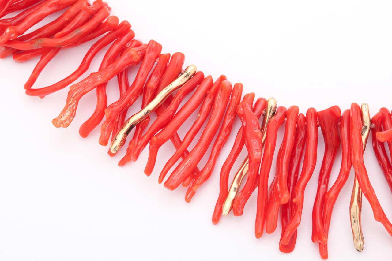 Women's Italian Branch Coral Gold Necklace