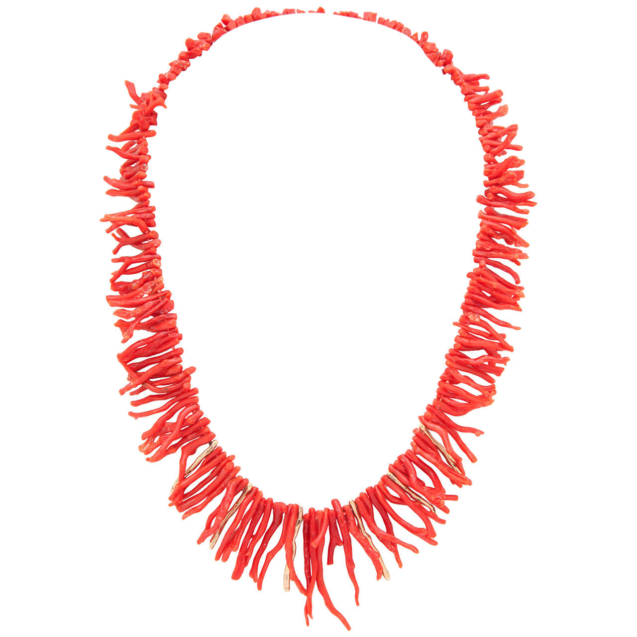 Italian Branch Coral Gold Necklace