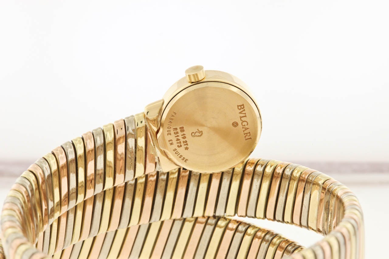 Women's Bulgari Lady's Three-Color Gold Tubogas Braclet Watch