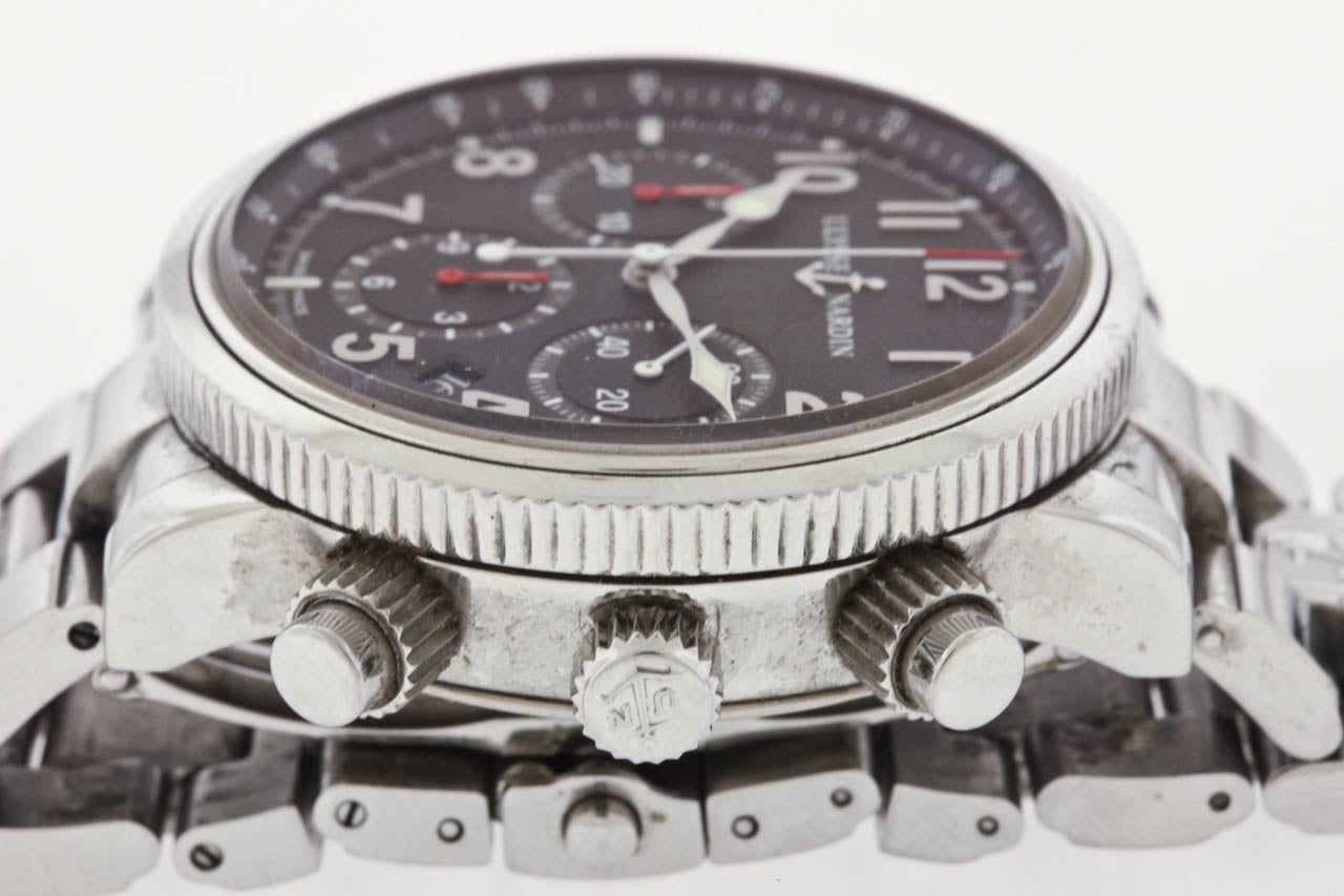 Ulysse Nardin Stainless Steel Maxi Marine Chronograph Wristwatch 4