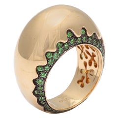Vintage Gold & Green Garnet Ring