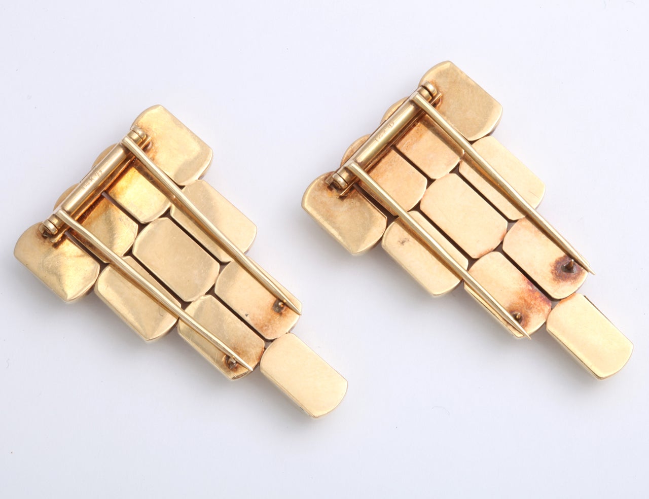 Women's or Men's Retro Two Color Gold Clips For Sale