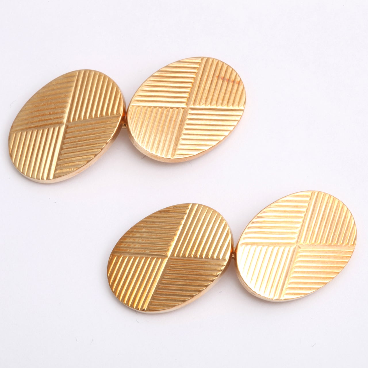 TIFFANY & CO. OVAL ENGRAVED CUFF LINKS