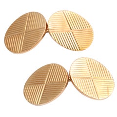 TIFFANY & CO. OVAL ENGRAVED CUFF LINKS