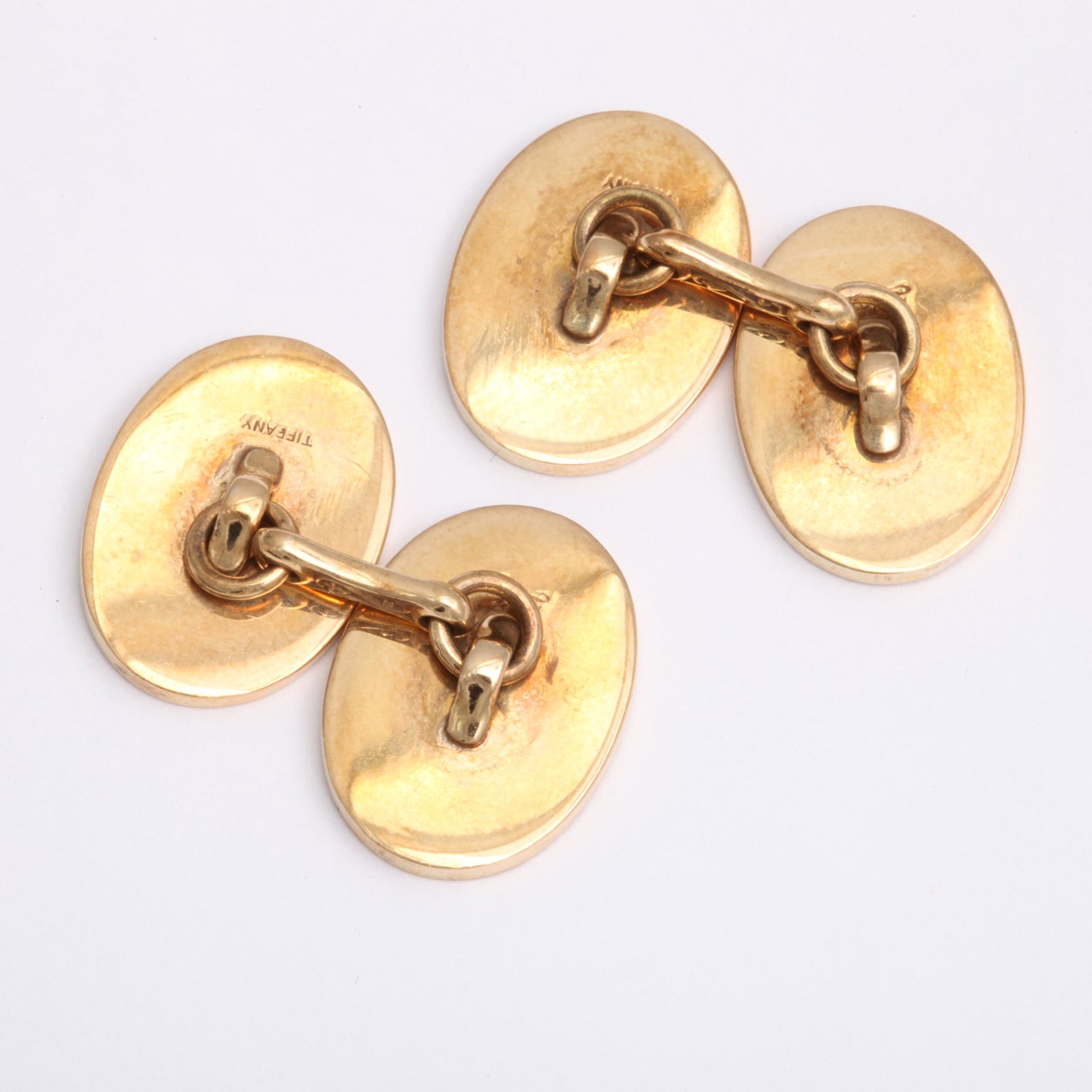 TIFFANY and CO. OVAL ENGRAVED CUFF LINKS at 1stdibs