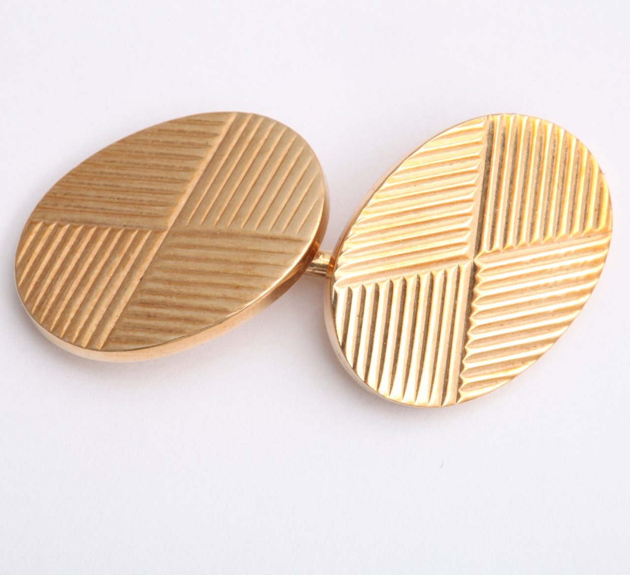 TIFFANY and CO. OVAL ENGRAVED CUFF LINKS at 1stdibs