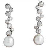 Contemporary Diamond Bubble Drop Earring with Detachable Pearl 6