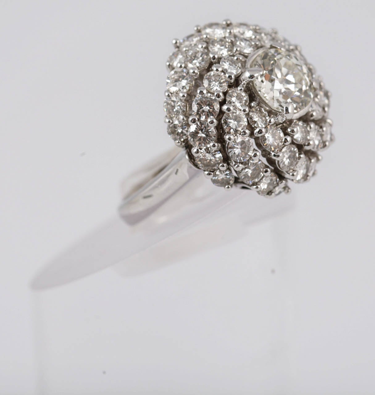 Women's 1950s Fasano Italy Diamond Platinum Cocktail Ring