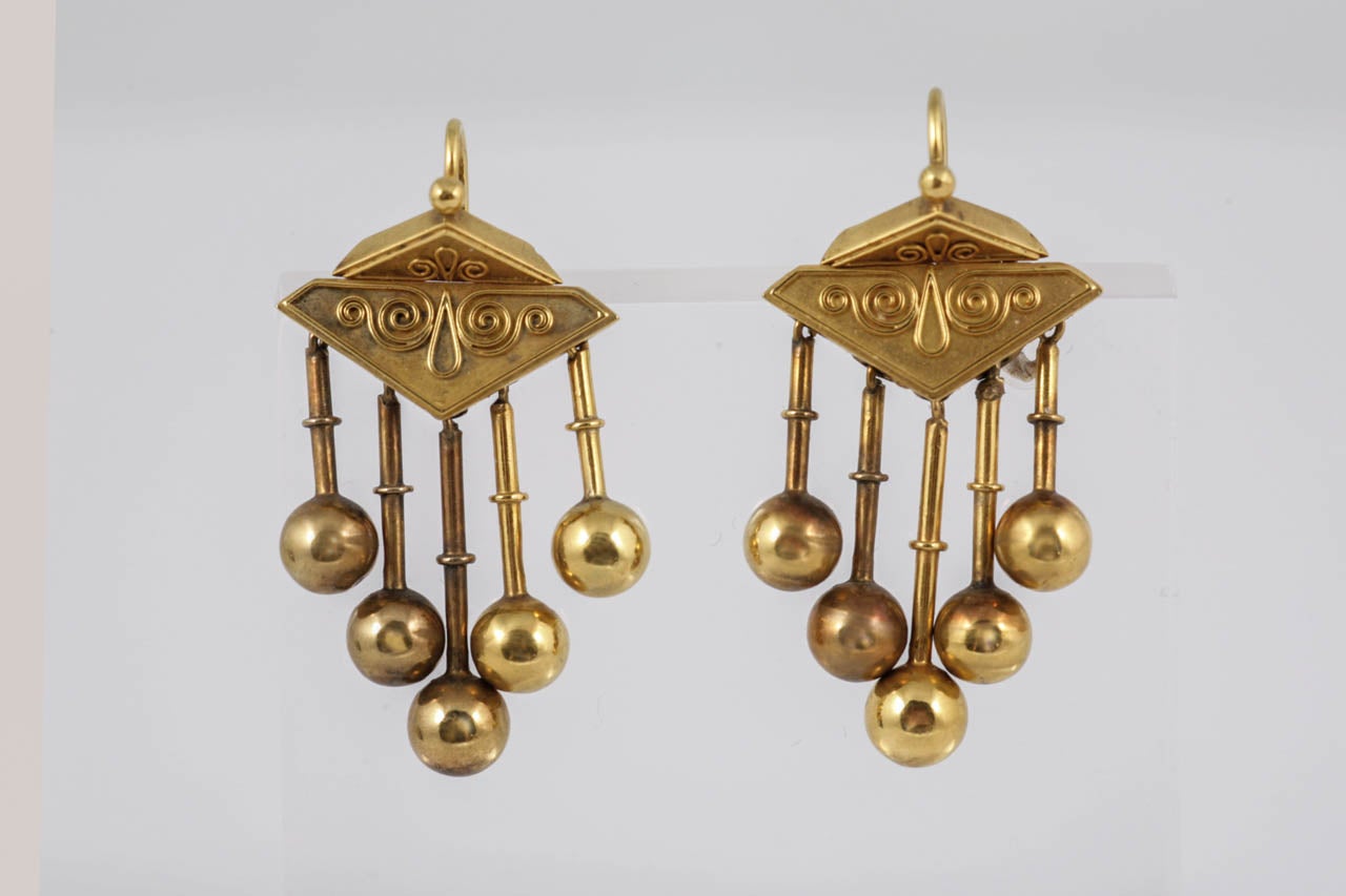 Etruscan Revival Earrings In Excellent Condition In London, GB