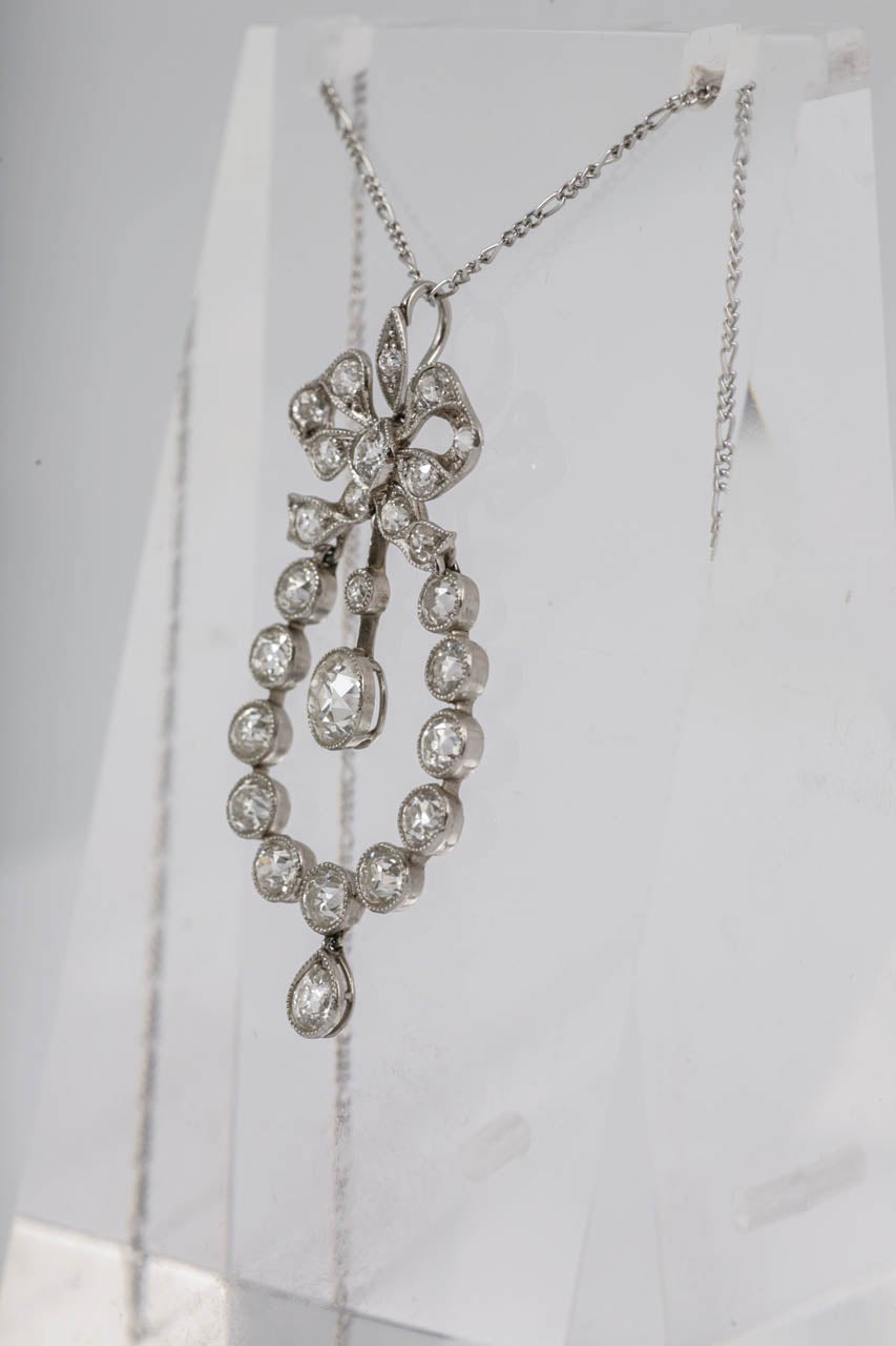 Women's Edwardian Diamond Pendant For Sale