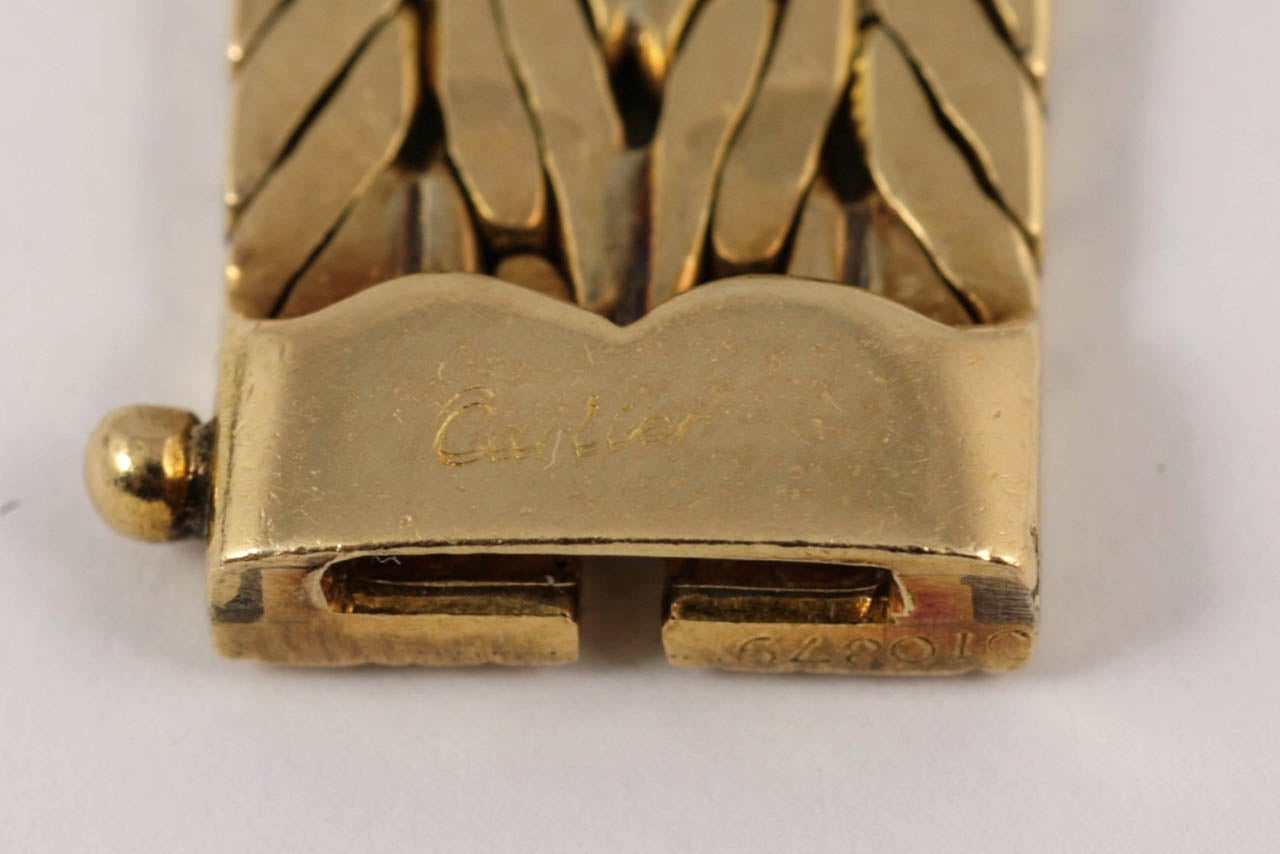 1960s Cartier Paris Woven Gold Bracelet For Sale 1