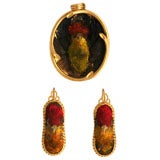 Victorian Hummingbird Earring and Pendent Set