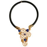 Gold, Lapis Lazuli and Diamond Necklace